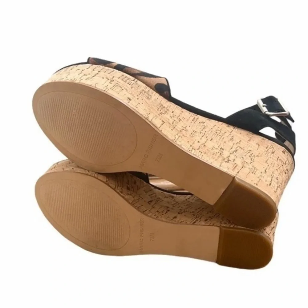 Marc Fisher Rillia Leopard Cheetah Platform Heels‎ Sandals